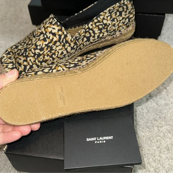 Saint Laurent Animal Print Espadrilles NIB Size 38.5 - Picture 3 of 3